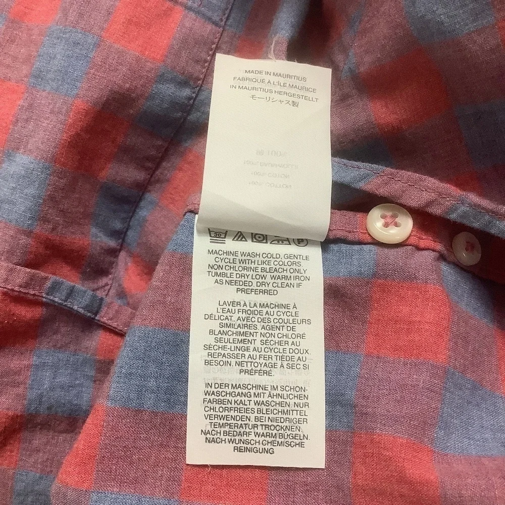 J.Crew Men's‎ Classic Gingham Button Down Short Sleeve Shirt XL